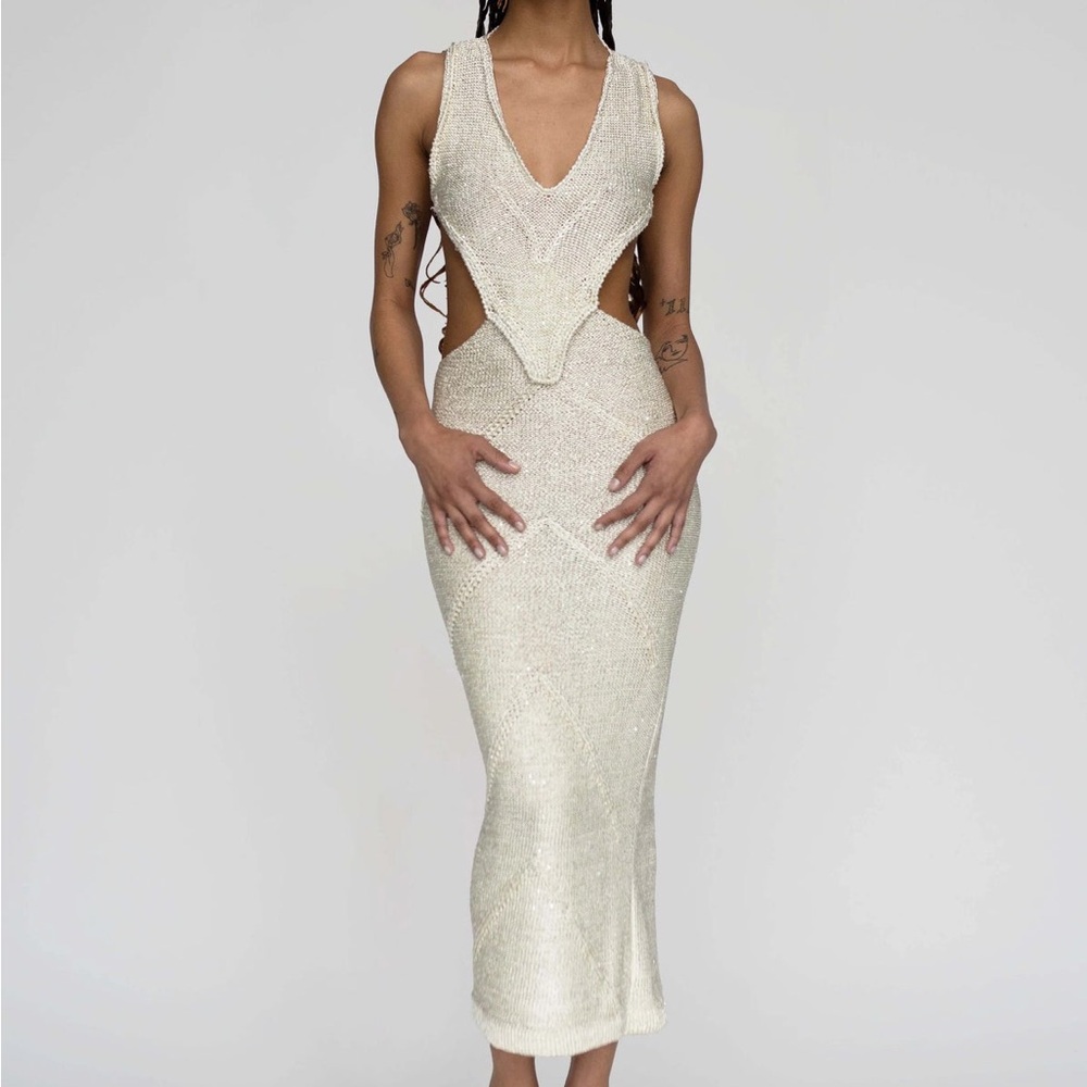 SINIPESA OOAK handmade Shiny crochet knit dress Bonita